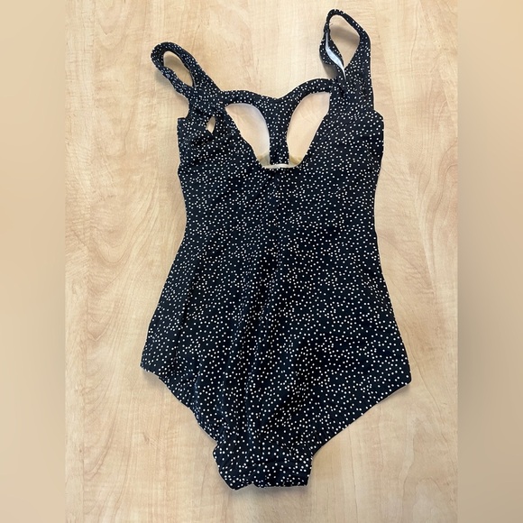 LE COVE NWOT One Piece Black & White Polka Dot Modest Pin Up Style Size 10 - Picture 5 of 10